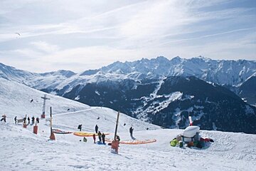 an image of spring conditions in a ski resort verbier