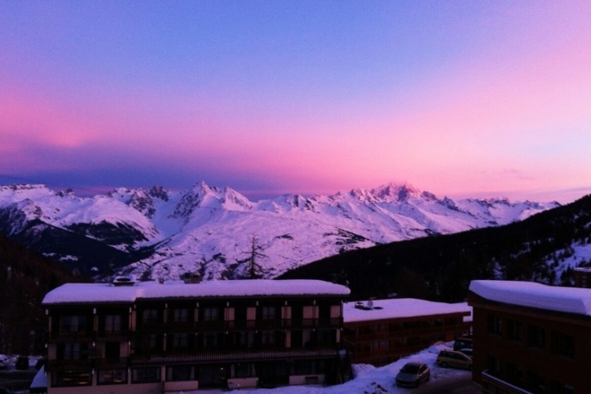 an image of sunrise in la plagne