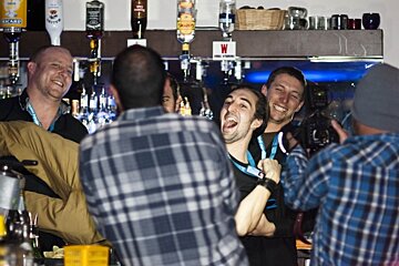 partying in bar