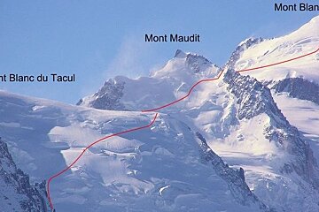 Three Monts Route - Mont-Blanc du Tacul, Mont Maudit & Mont Blanc