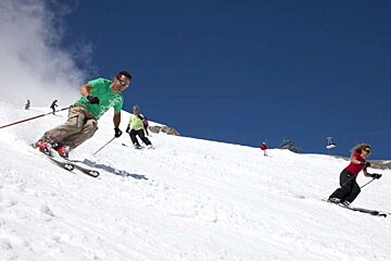 image of people skiing in the summer