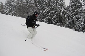 skier in powder