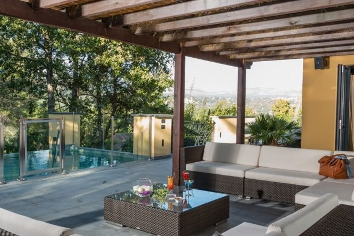 a terrace at a villa in provence