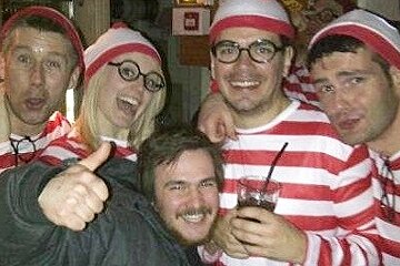 an image of people in where's wally fancy dress