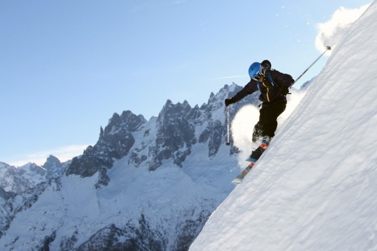 an image of fred syversen skiing in chamonix