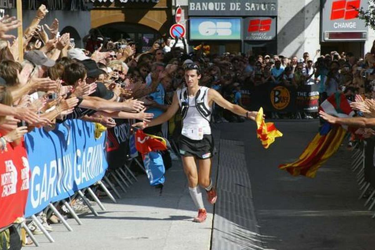 An image of Ultra Trail du Mont Blanc winner Kilian Jornet in Chamonix 2009