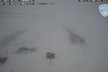 snowy view of cabin and ski pistes