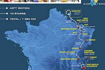 A poster for the tour de l' avenir in 2006