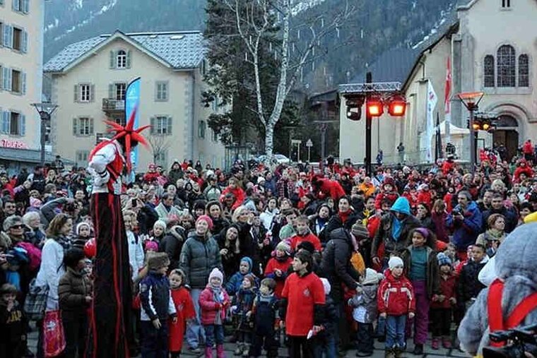 An image of a crowd of people at a festival in Chamonix Mont Blanc