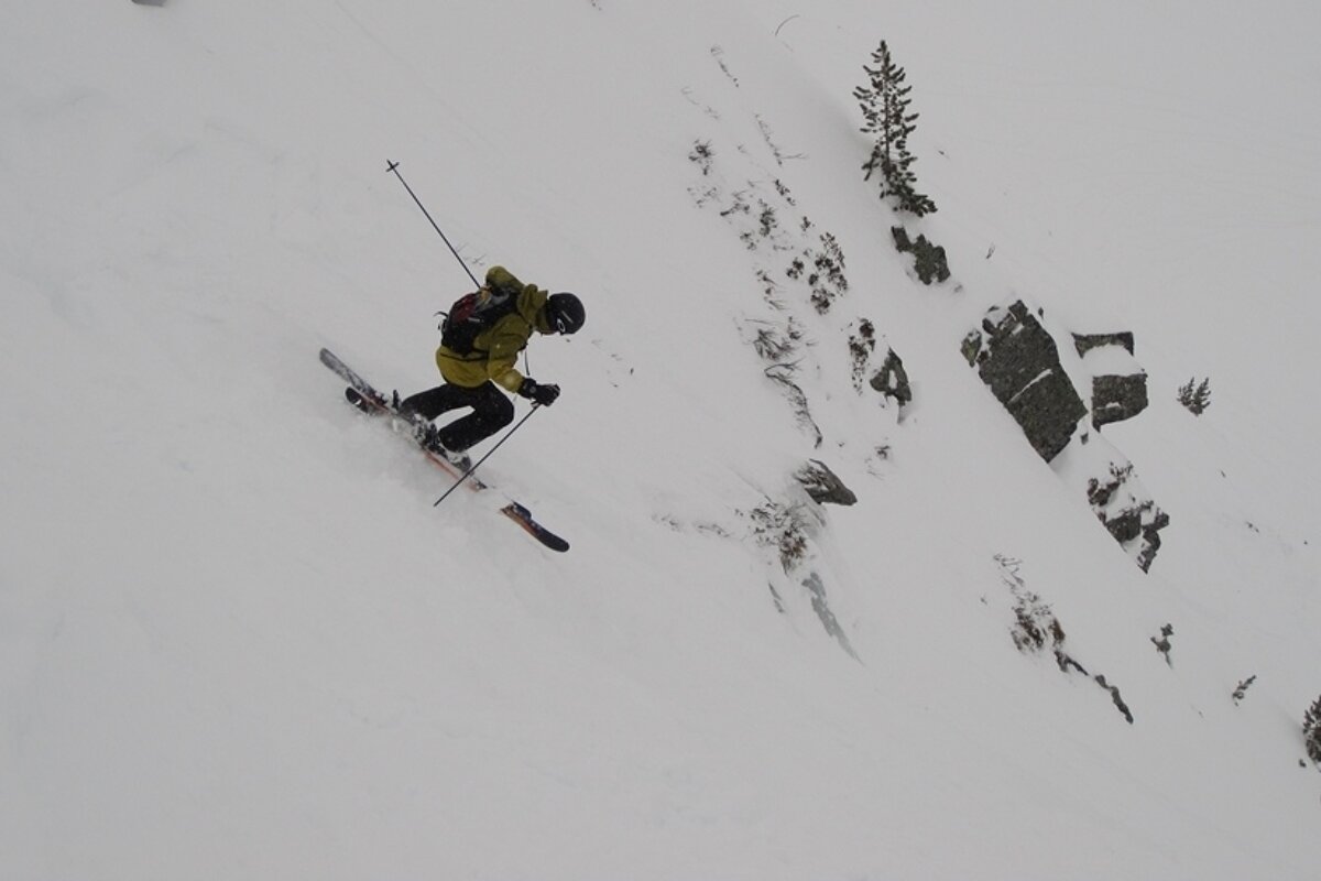 skier on steep off-piste area