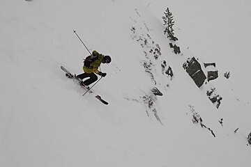 skier on steep off-piste area