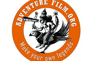 An image of the circular logo of the Chamonix Adventure Film Festival