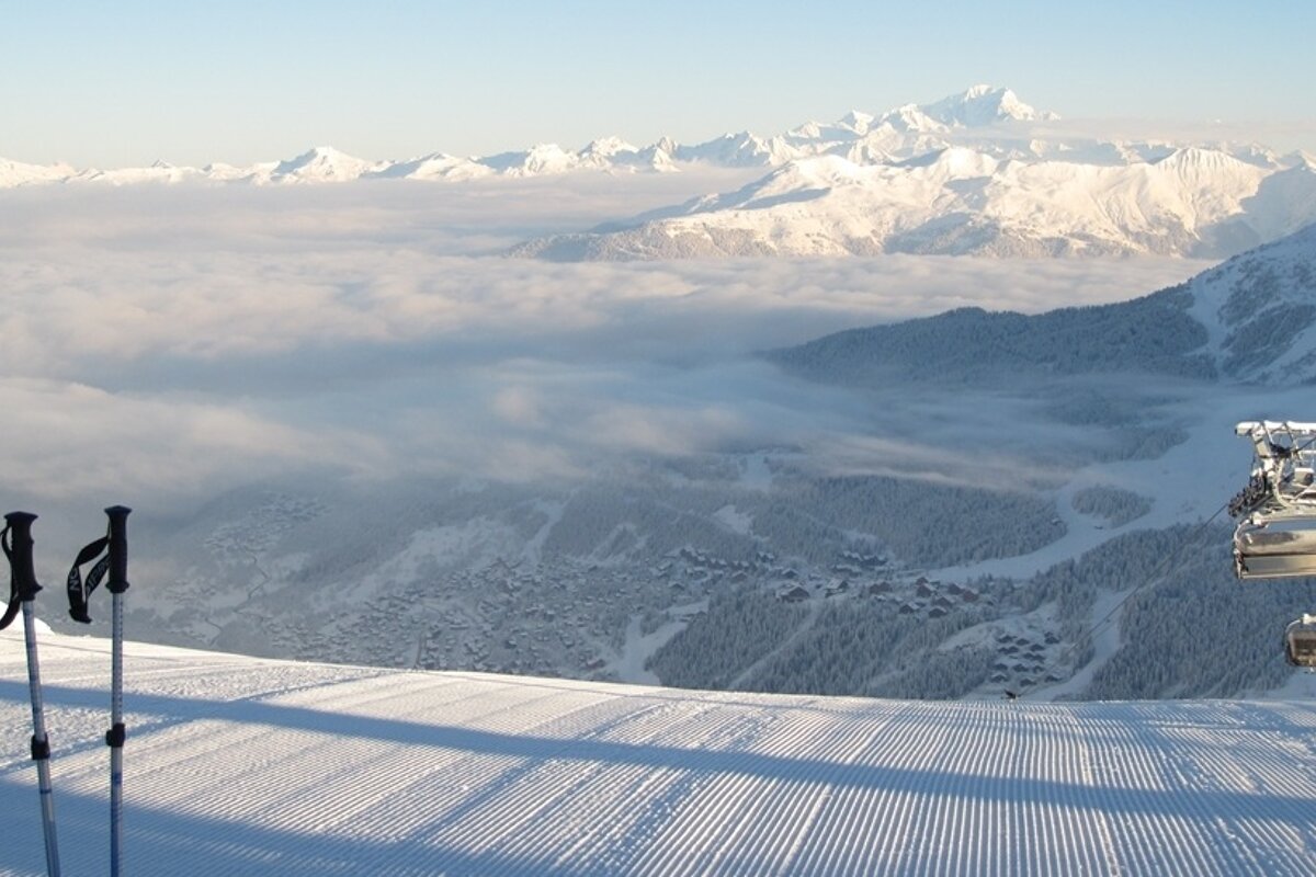 corduroy snow at the top of tougnete