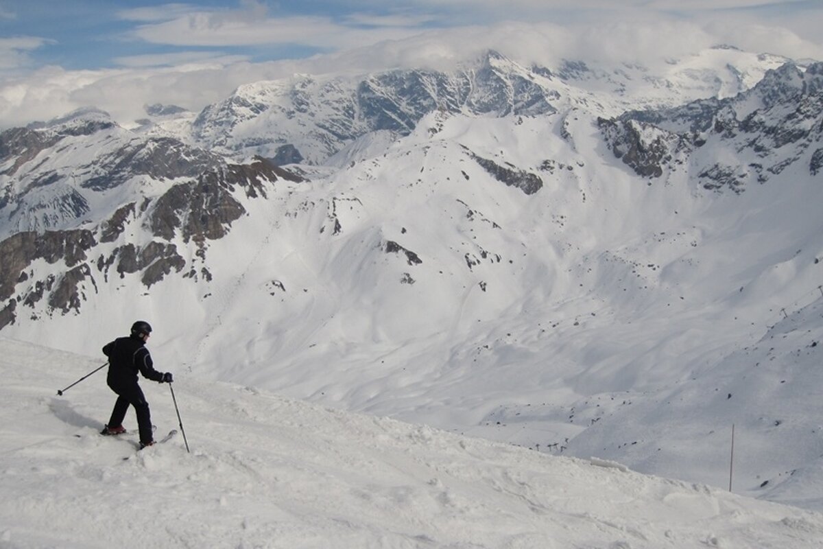 skier on slush