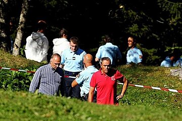 An image of the helicopter crash scene in Barberine, Vallorcine, Chamonix Mont Blanc