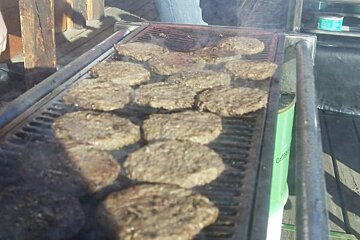 burgers on a grill