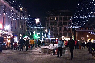 An image of the town centre of Chamonix Mont Blanc
