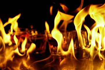 An image of a bar set on fire in Pandora