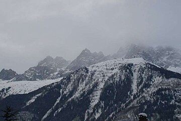 Grey day above Aiguilles de Chamonix