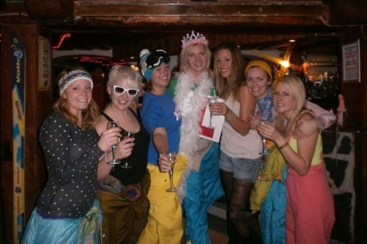 hen do inside a bar