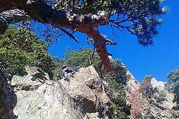An image of a rock climber in Troubayet near Verbier in the Swiss Alps