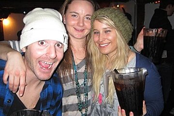 3 party people with jugs of cocktails