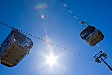 Empty gondola Lift in Val d'Isere