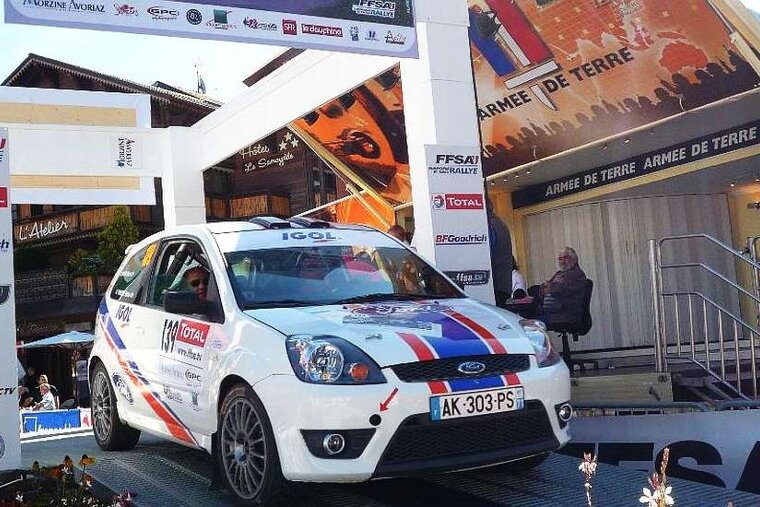 An image of a racing car at the Mont Blanc Rallye in Morzine