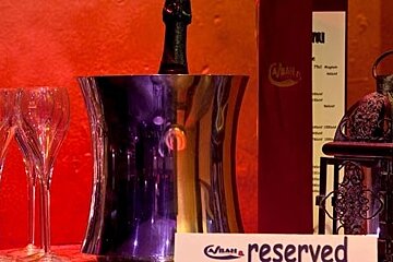 Champagne and glasses at the Casbah nightclub