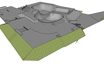 An image of a design plans for the Chamonix Skate Park