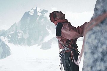 Robert Paragot on the East Face of Grand Capucin, Mont Blanc massif