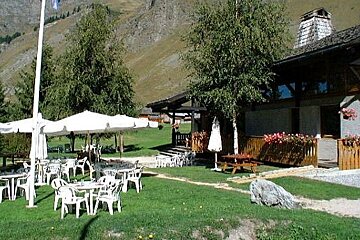 an image of summer at a mountain refuge in champagny en vanoise ski resort in the french alps