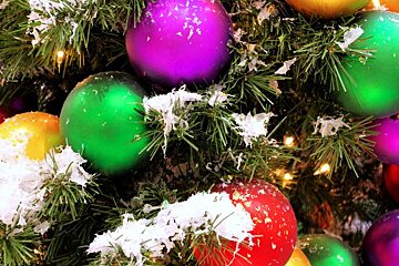 image of Christmas tree with baubles