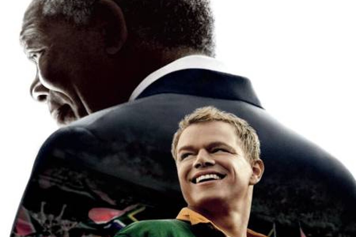 A movie poster for the movie invictus starring matt damon