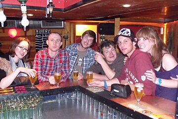 a group of people at the bar in Zoo Bar in Alpe d'Huez