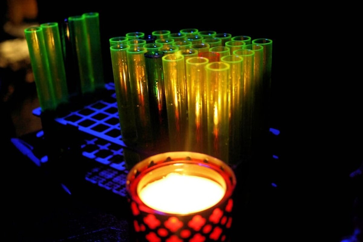 Test tube 'shots' and tea light