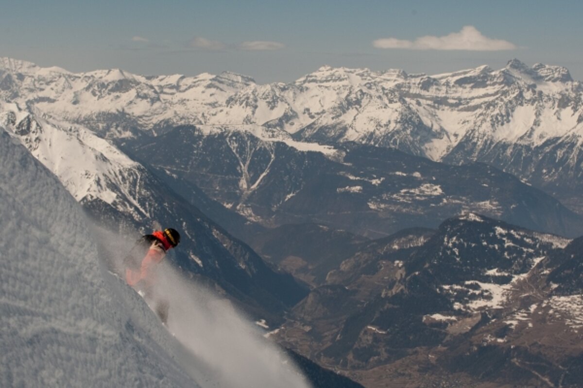 a photo of a skier in verbier
