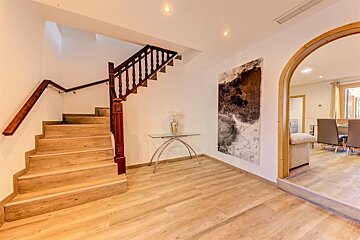 Stairs leading up to the second floor of a house