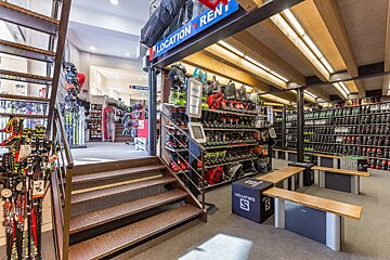 A store with a sign that says location rent