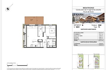 Floor plan of a T3 apartment in the 
