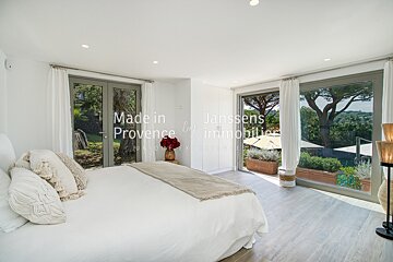 A bedroom with the words made in provence on the wall