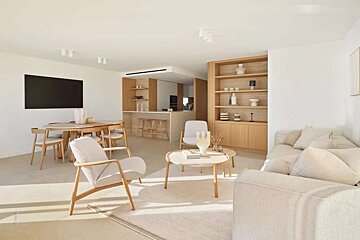A living room filled with furniture and a flat screen tv