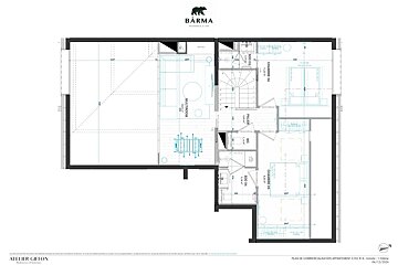 A floor plan of a house with the word barma on it
