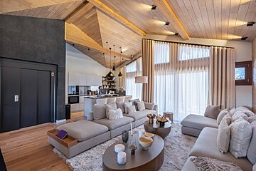 A living room with a couch and a coffee table