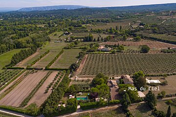 An aerial view of the mas du ciel estate