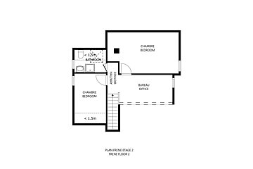 A floor plan of the second floor of a house