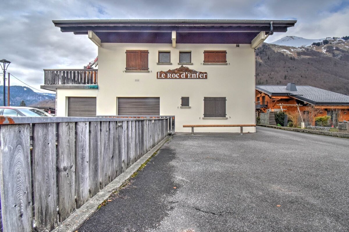 A cream building with 