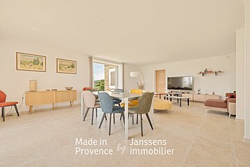 A living room with the words made in provence by immobilier