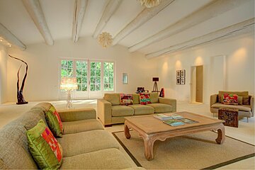 A living room with two couches and a coffee table
