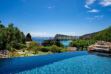 A swimming pool with the words made in provence on the bottom